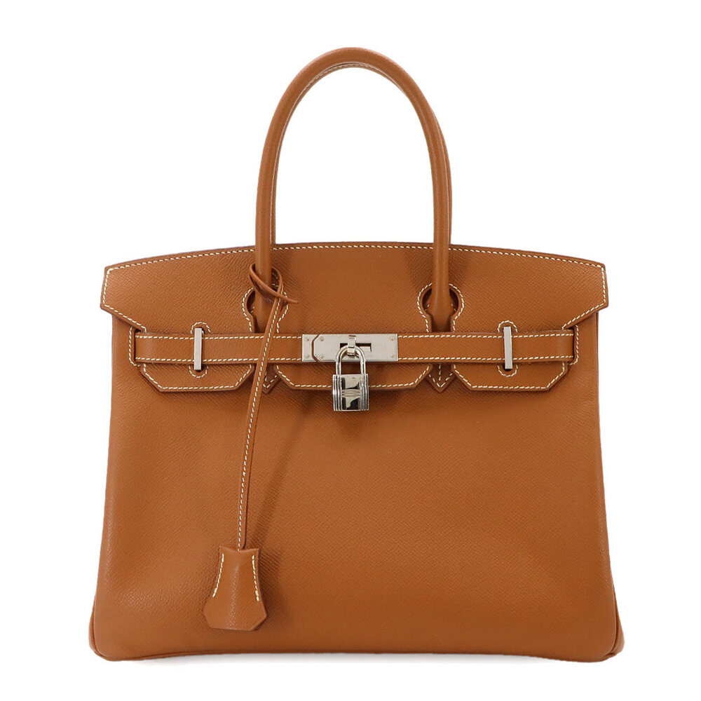 Hermes Birkin 30 Epsom Gold Handbag □K Stamp Silver Hardware
